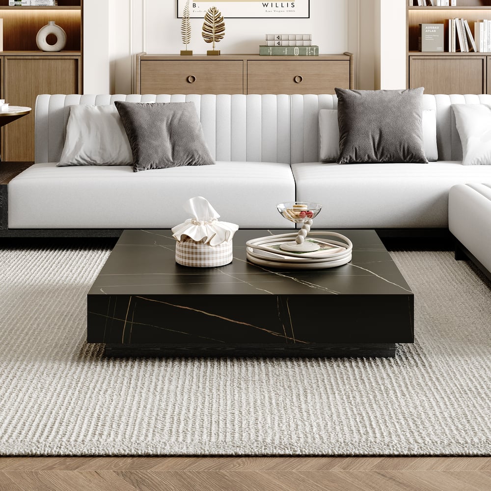Pack Meuble Tv + Table Basse Square Effet Marbre
