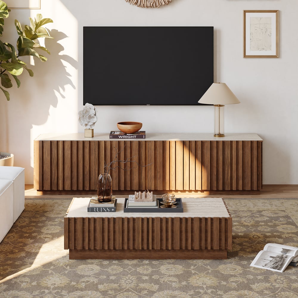 Pack Meuble TV & Table Basse – Design Moderne avec LED