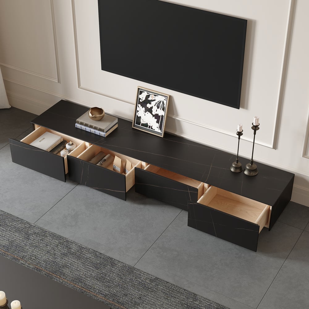 Pack Meuble Tv + Table Basse Square Effet Marbre