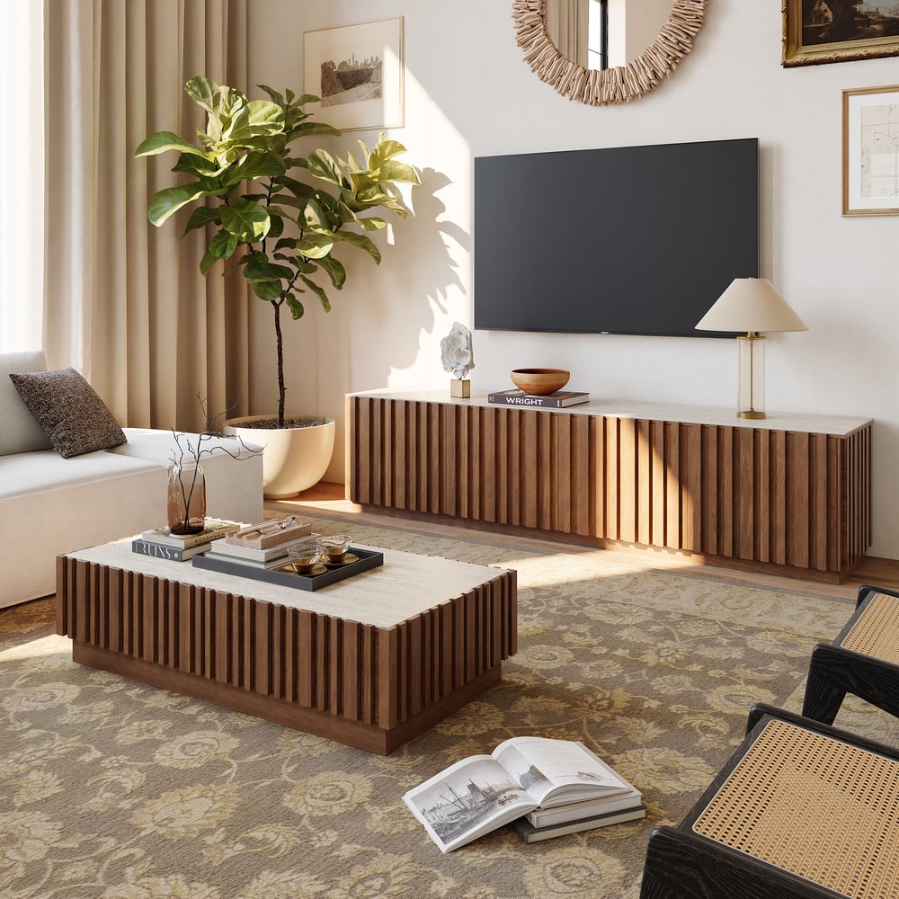 Pack Meuble TV & Table Basse – Design Moderne avec LED
