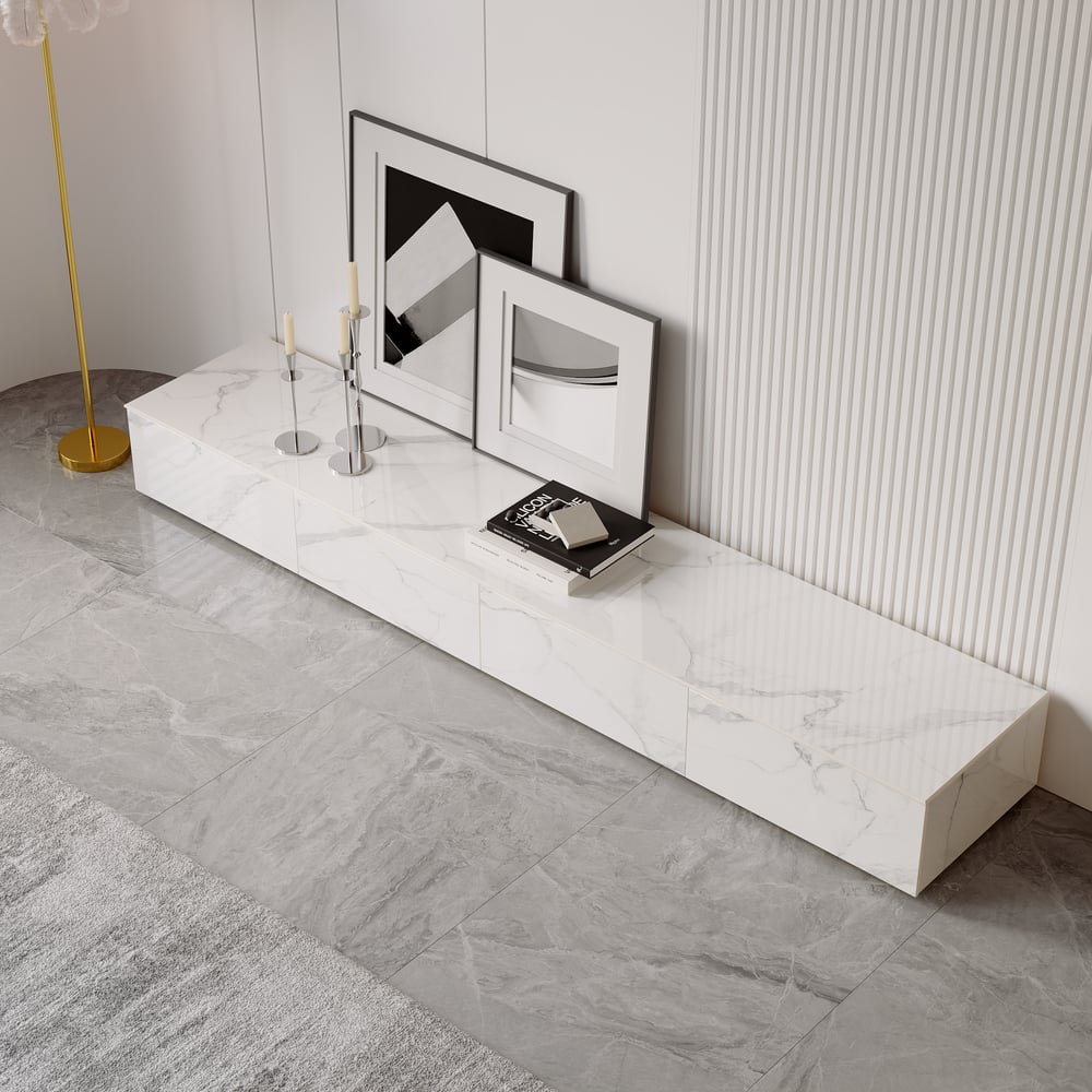 Pack Meuble Tv + Table Basse Square Effet Marbre
