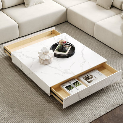 Pack Meuble Tv + Table Basse Square Effet Marbre