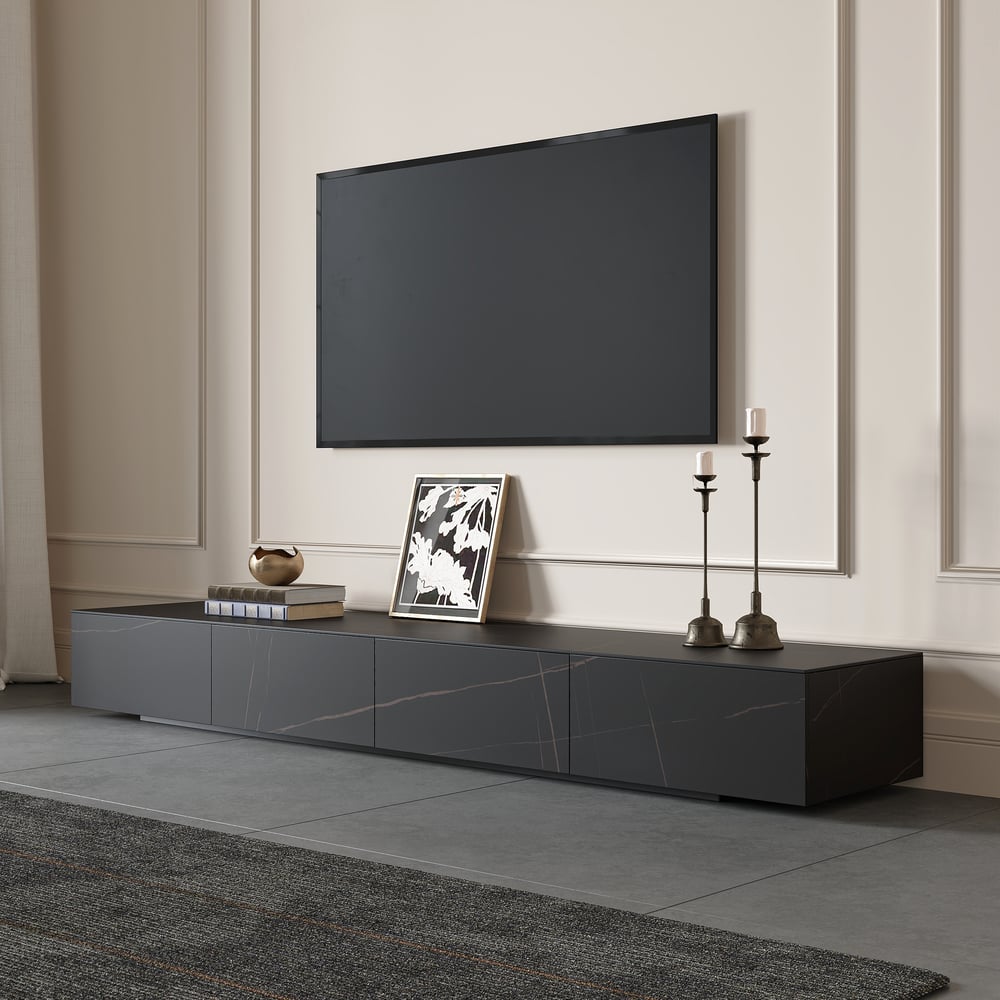 Pack Meuble Tv + Table Basse Square Effet Marbre