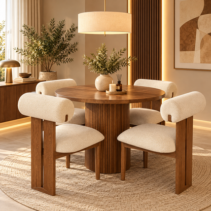 Table à Manger RONDE + 4 Chaises