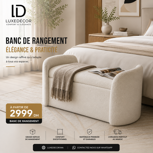 Banc de Rangement en Bouclette