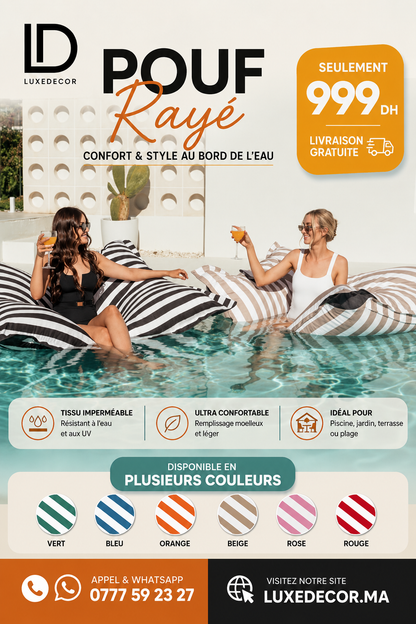Pouf Rayé Luxe