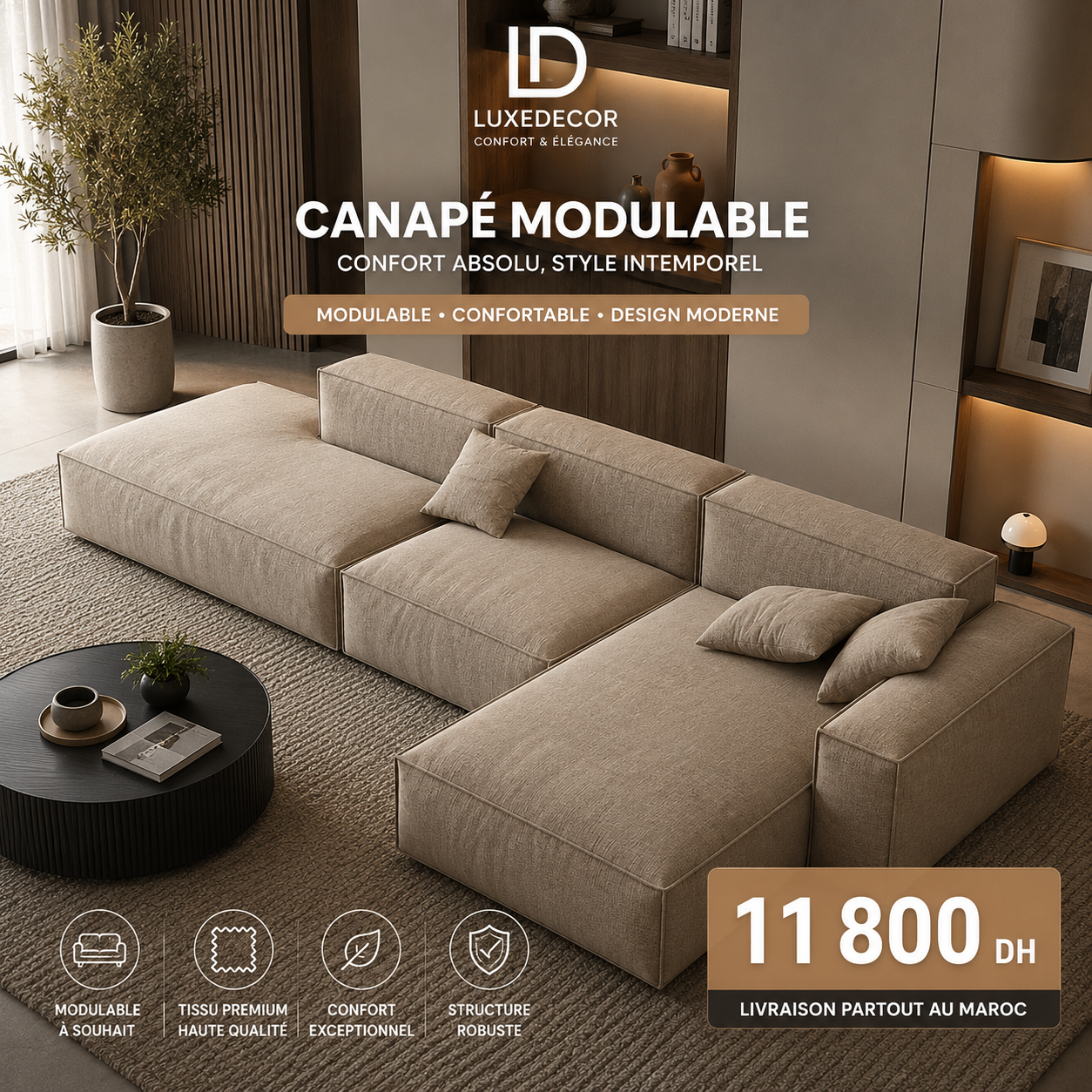 Salon en L Modulable