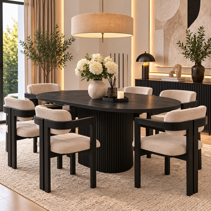 Table à Manger ALVÉORA + 6 Chaises