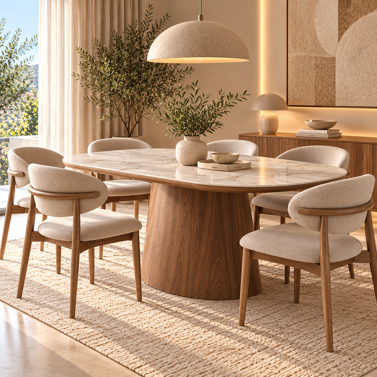 Table à Manger CALYORA + 6 Chaises