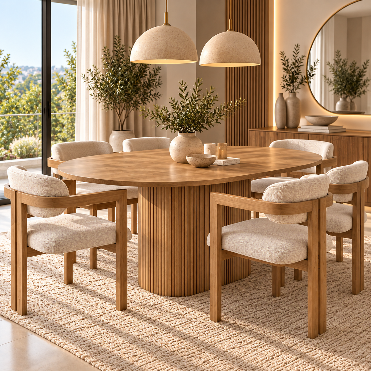 Table à Manger ALVÉORA + 6 Chaises