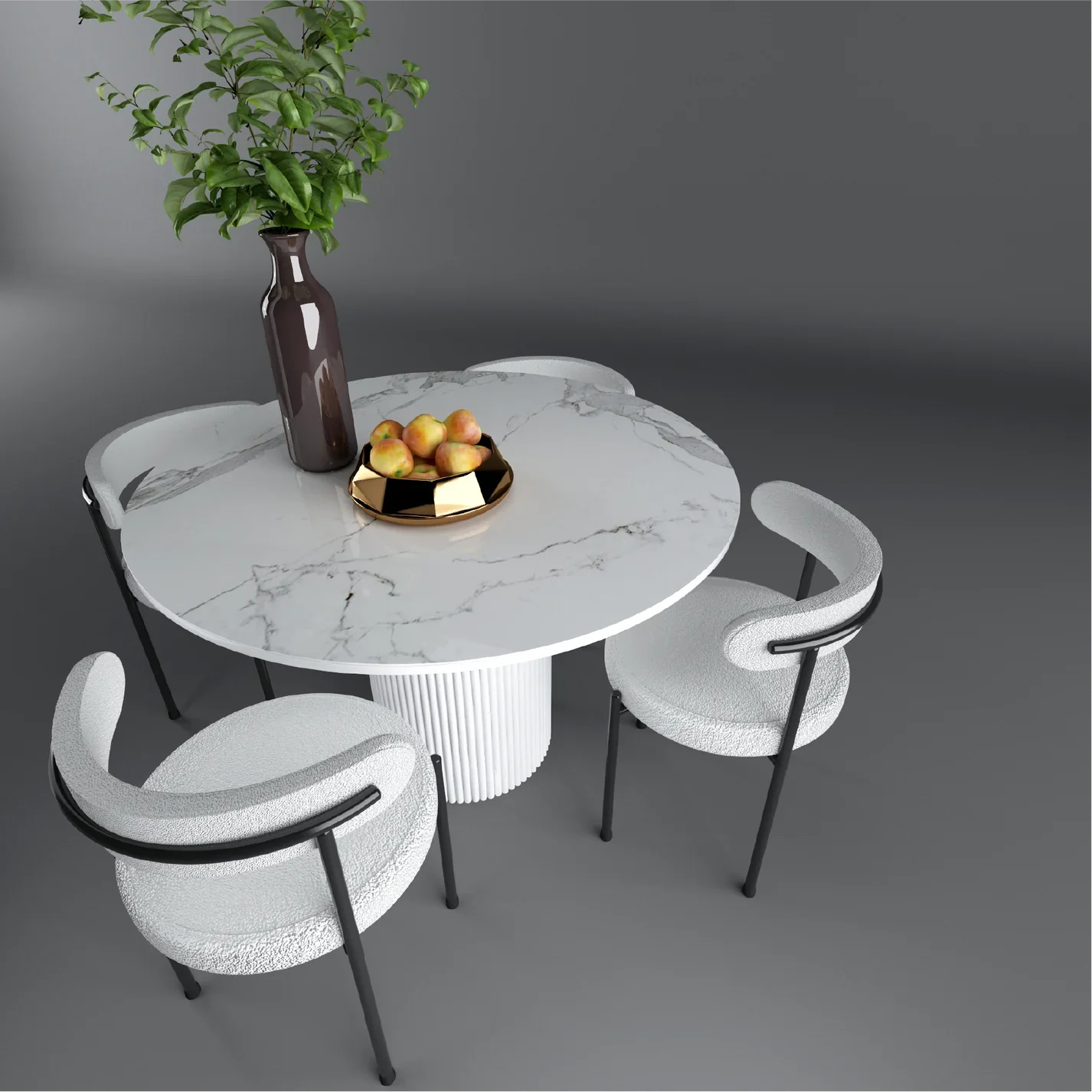 Table A Manger 100cm + 4 Chaises