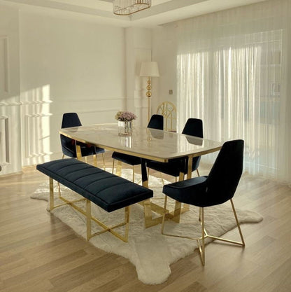 Table A Manger Simar + 4 Chaises + Banc